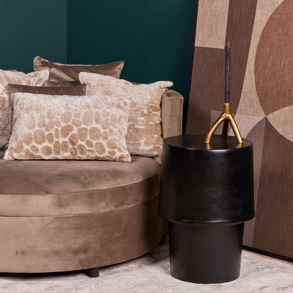 Beistelltisch Kati Schwarz – Runder Aluminiumtisch mit matter Oberfläche, 36 x 36 x 60 cm