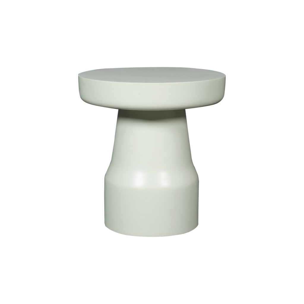 Beistelltisch Drummy Grün – Mangoholz, 40 x 40 x 42 cm, einzigartiges Design