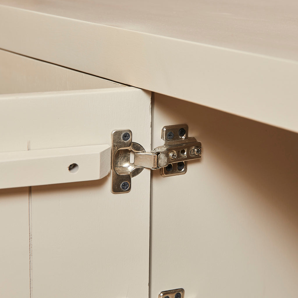 TV-Board Bali Sand 200x42x46 cm – modernes Lowboard aus Mangoholz mit 4 Türen & Push-to-Open-System