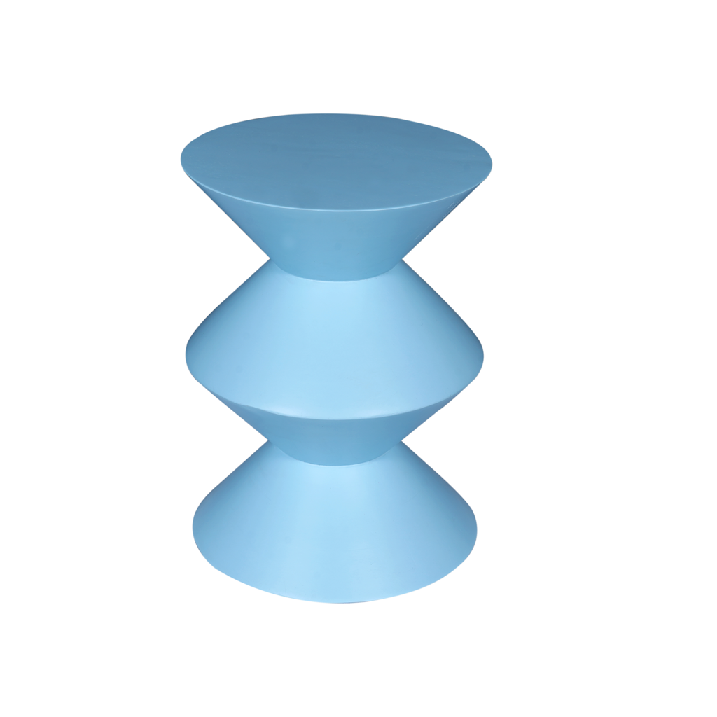 Beistelltisch Abel 33x33x45 cm – Designer-Tisch aus Mangoholz mit blauem Finish für Wohnzimmer & Lounge