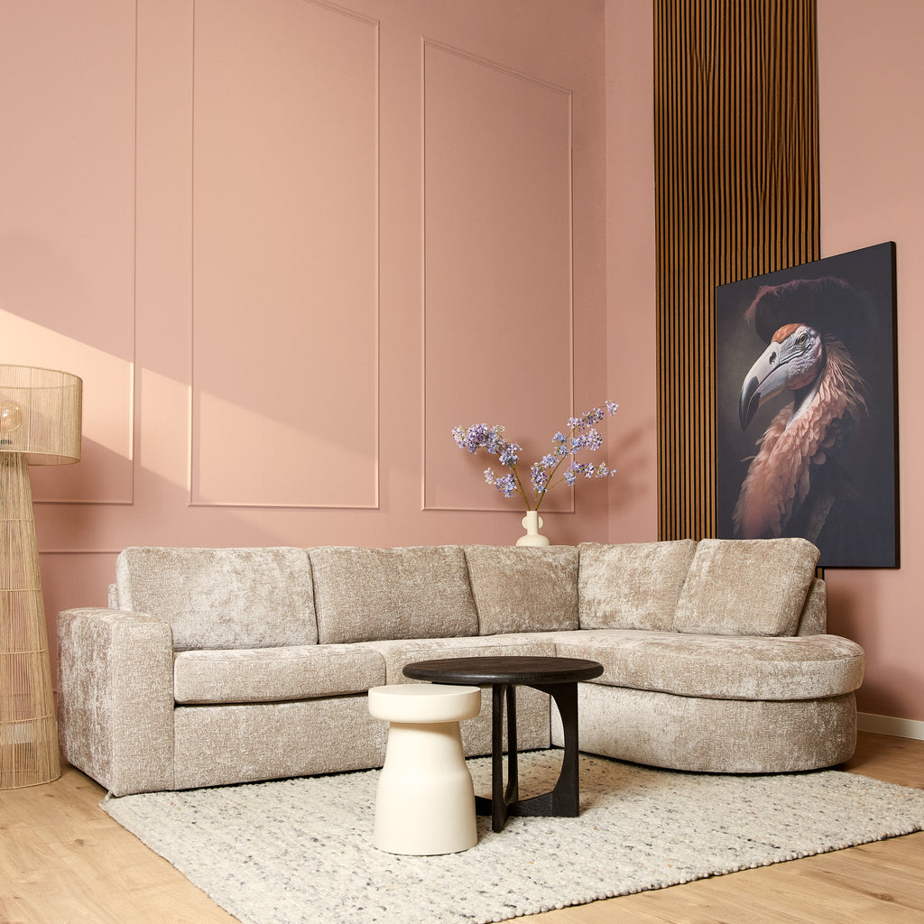 Ecksofa Veronika Beige mit Recamiere rechts – 2,5-Sitzer Sofa Trenza 8 Stoff, 100% Polyester, 285×210×82 cm, modernes Sofa von MeinLieblingsplatz