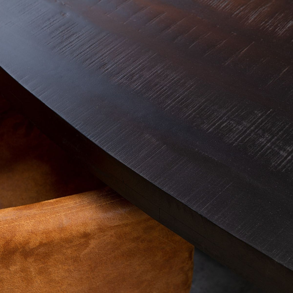 Esstisch Delta Schwarz – Massivholztisch aus Mangoholz mit Metallgestell, 240 x 110 x 76 cm, 5,5 cm Platte