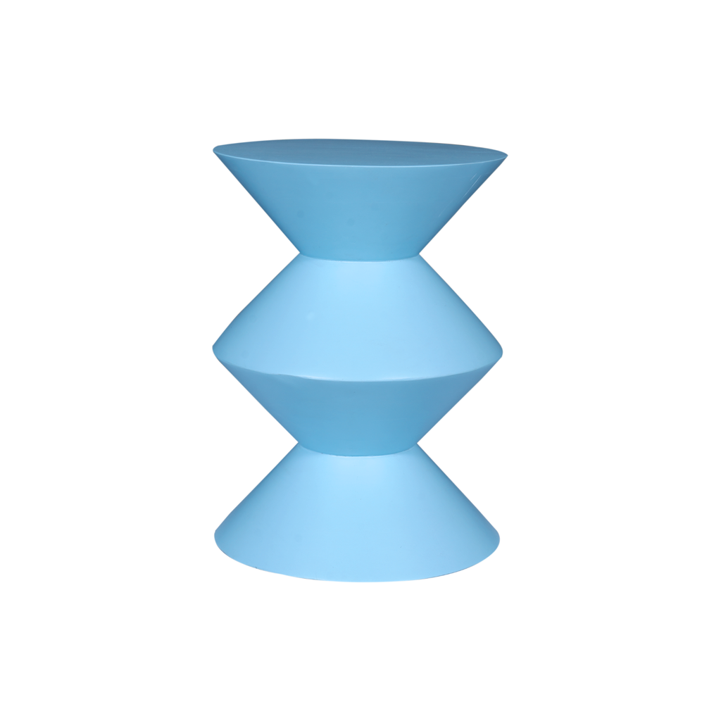 Beistelltisch Abel 33x33x45 cm – Designer-Tisch aus Mangoholz mit blauem Finish für Wohnzimmer & Lounge