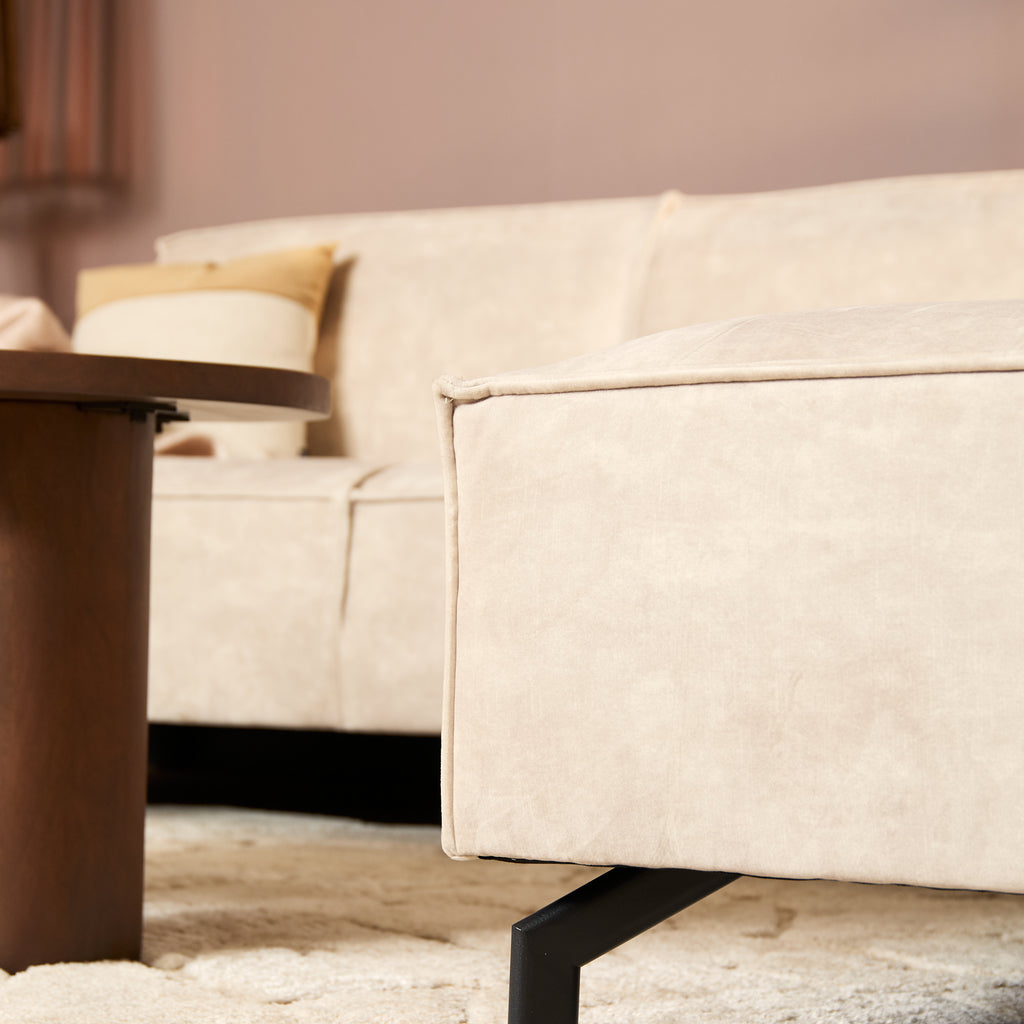 Ecksofa Famous&Glamor Beige 285x210x82 cm – MeinLieblingsplatz Sofa mit Recamiere rechts, Luxus & Komfort