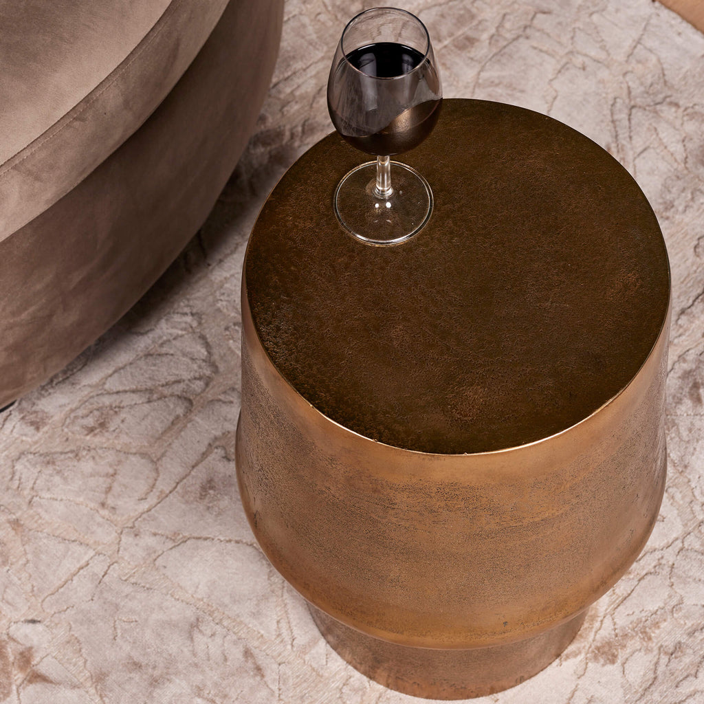 Beistelltisch Glamor Gold 30x30x48 cm – luxuriöser Aluminium Tisch mit edler Oberfläche