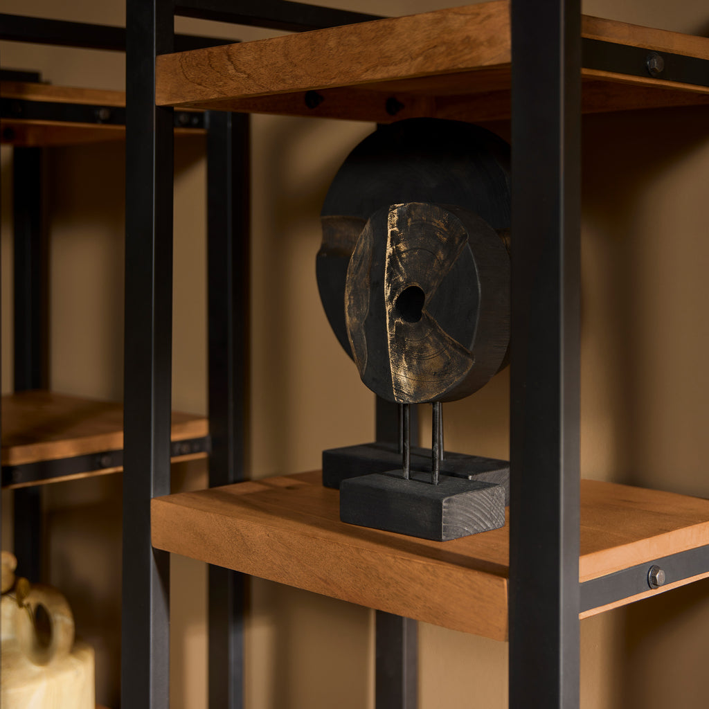 Bücherregal Bori Natur – Mangoholz & Metall, 55 x 40 x 200 cm