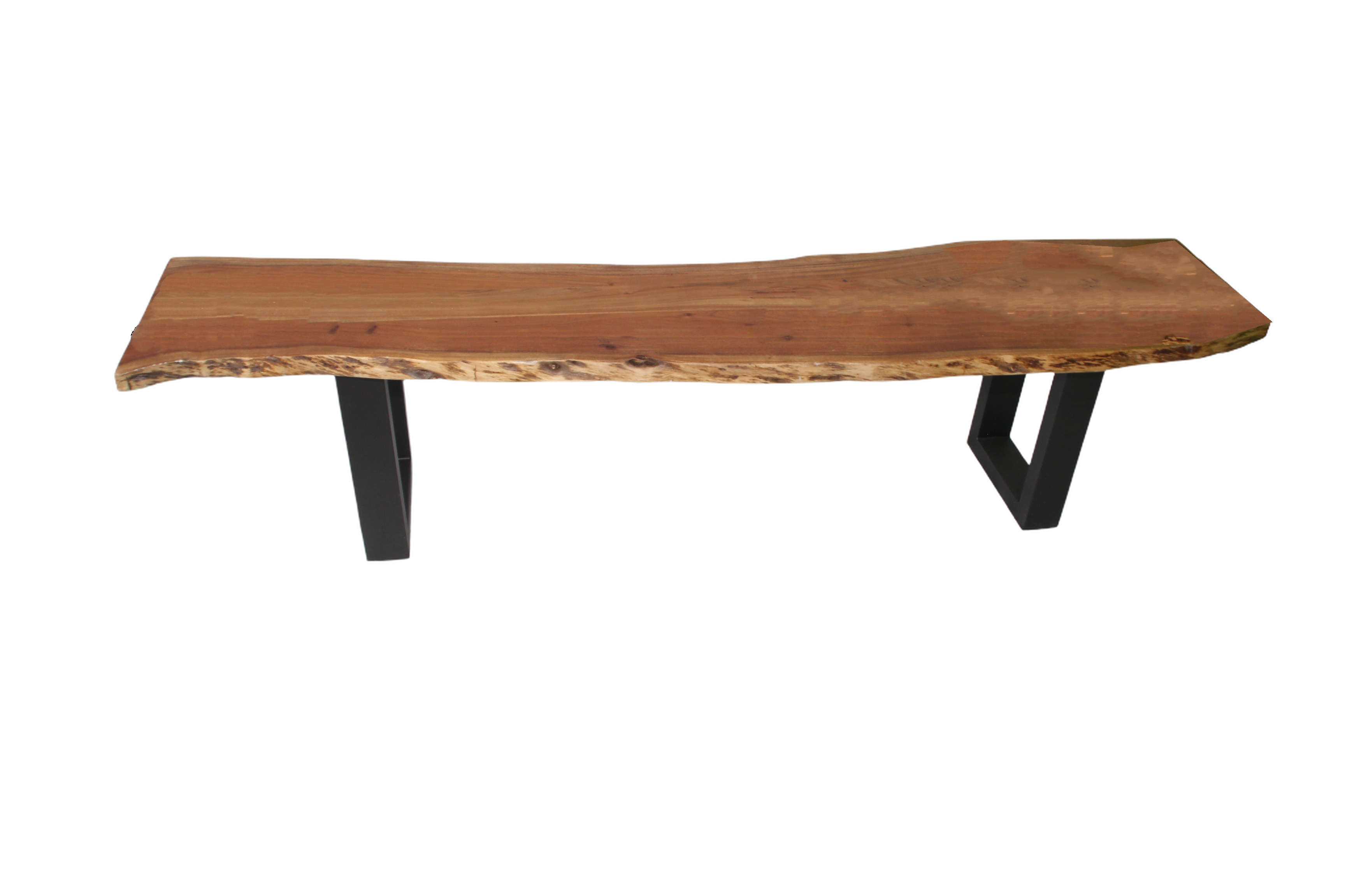 Akazie Bank - mit U Gestell | Unikat mit Baumkante