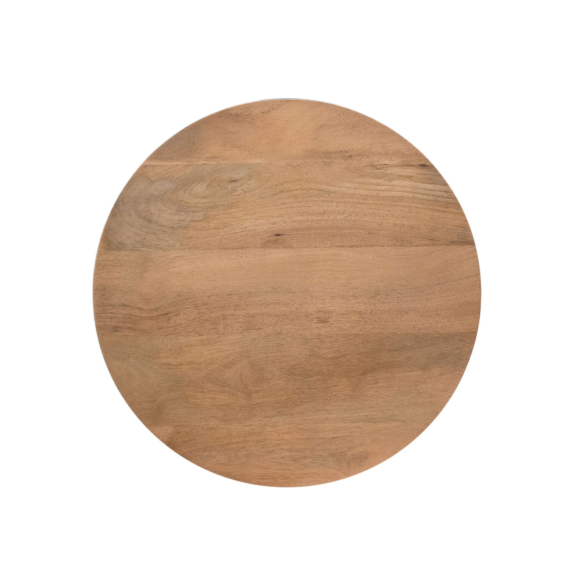 Couchtisch Sole 50x50x46 cm – Runder Wohnzimmertisch aus Mangoholz Natur mit modernem Lattenmuster