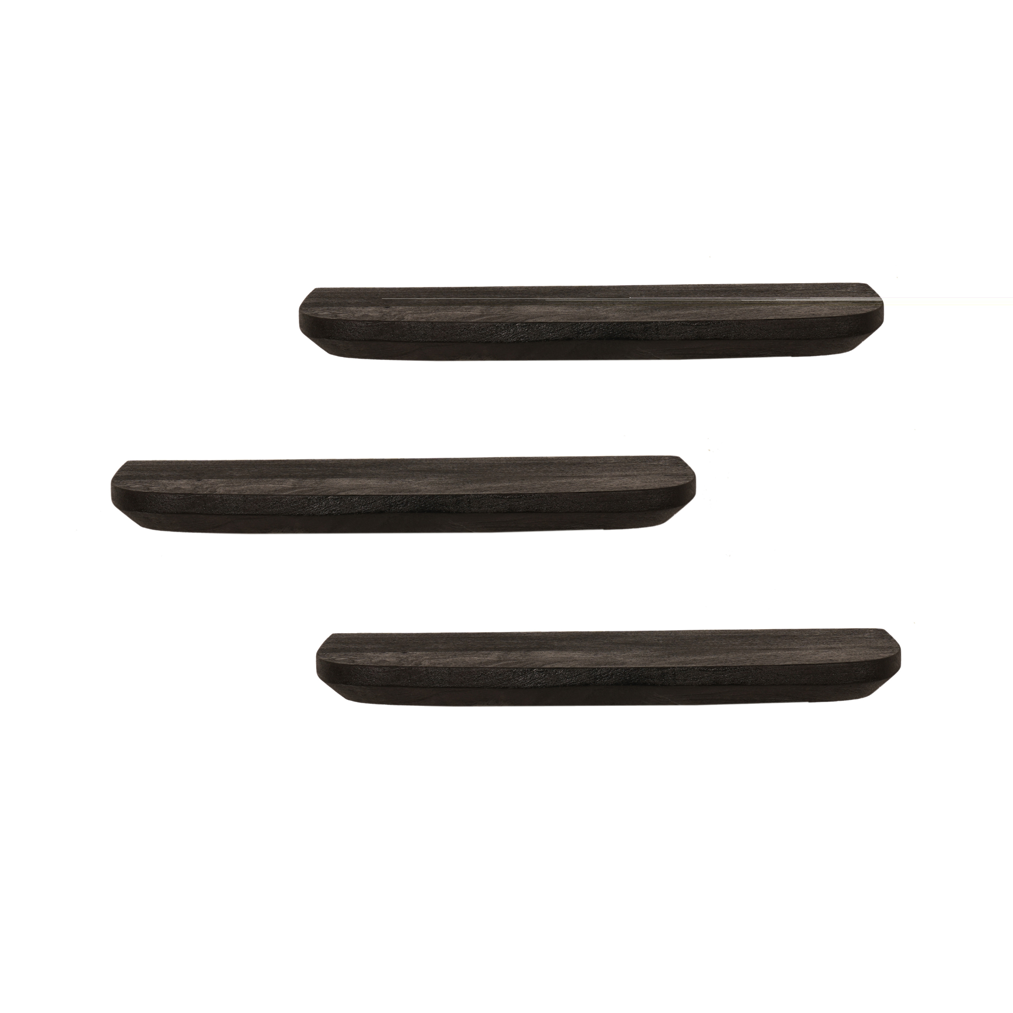 Wandregal Gusta Schwarz | 60 cm | Set von 3