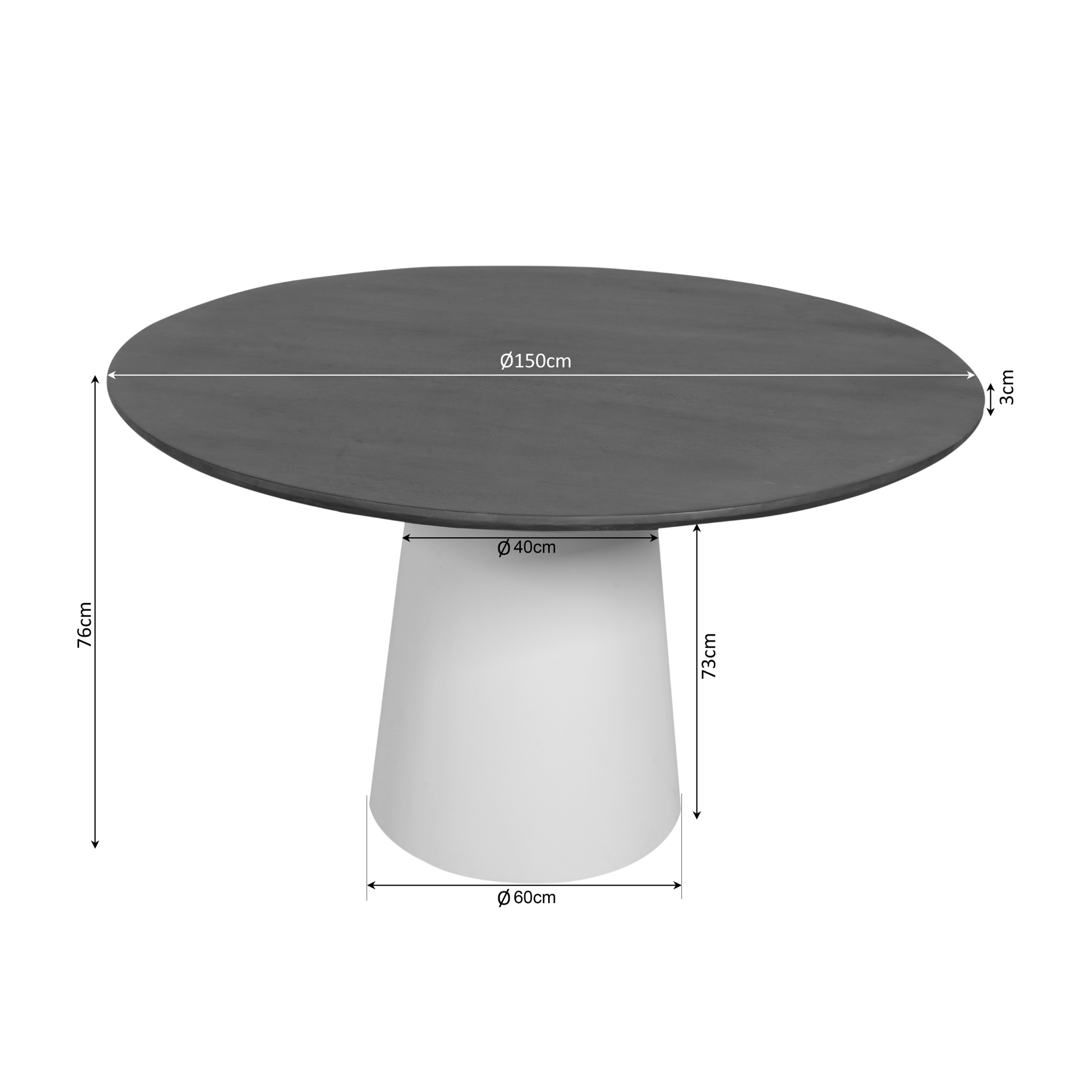 Esstisch Mandy Braun –massives Mangoholz in Braun und Sandfarben, Rund 150 cm