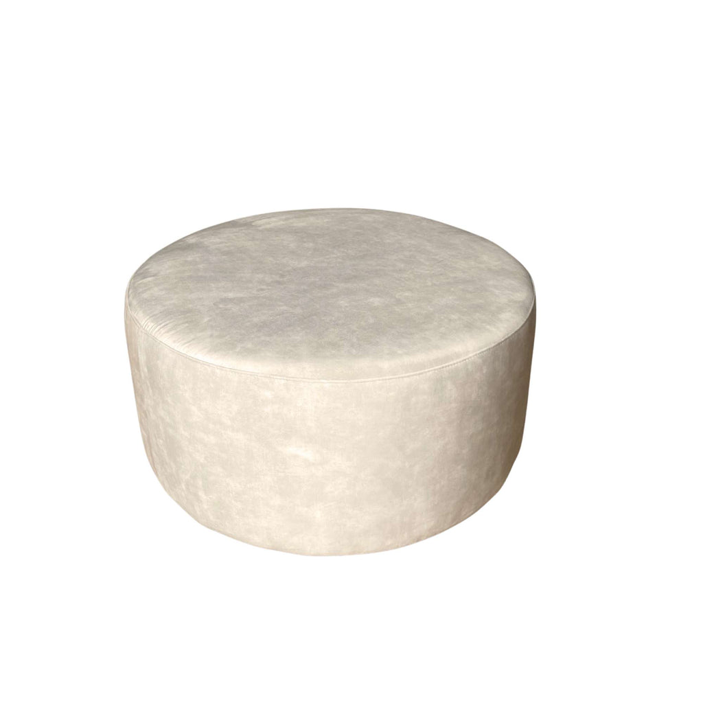 Runder Hocker MeinLieblingsplatz Creme – Vielseitiger Pouf als Sitzgelegenheit, Fußhocker oder Deko-Element, Ø80 x 39 cm