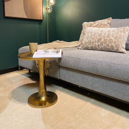 Couchtisch Amara – Aluminium Salontisch in Antik-Gold, 45×45×50 cm, eleganter Beistelltisch im modernen Design