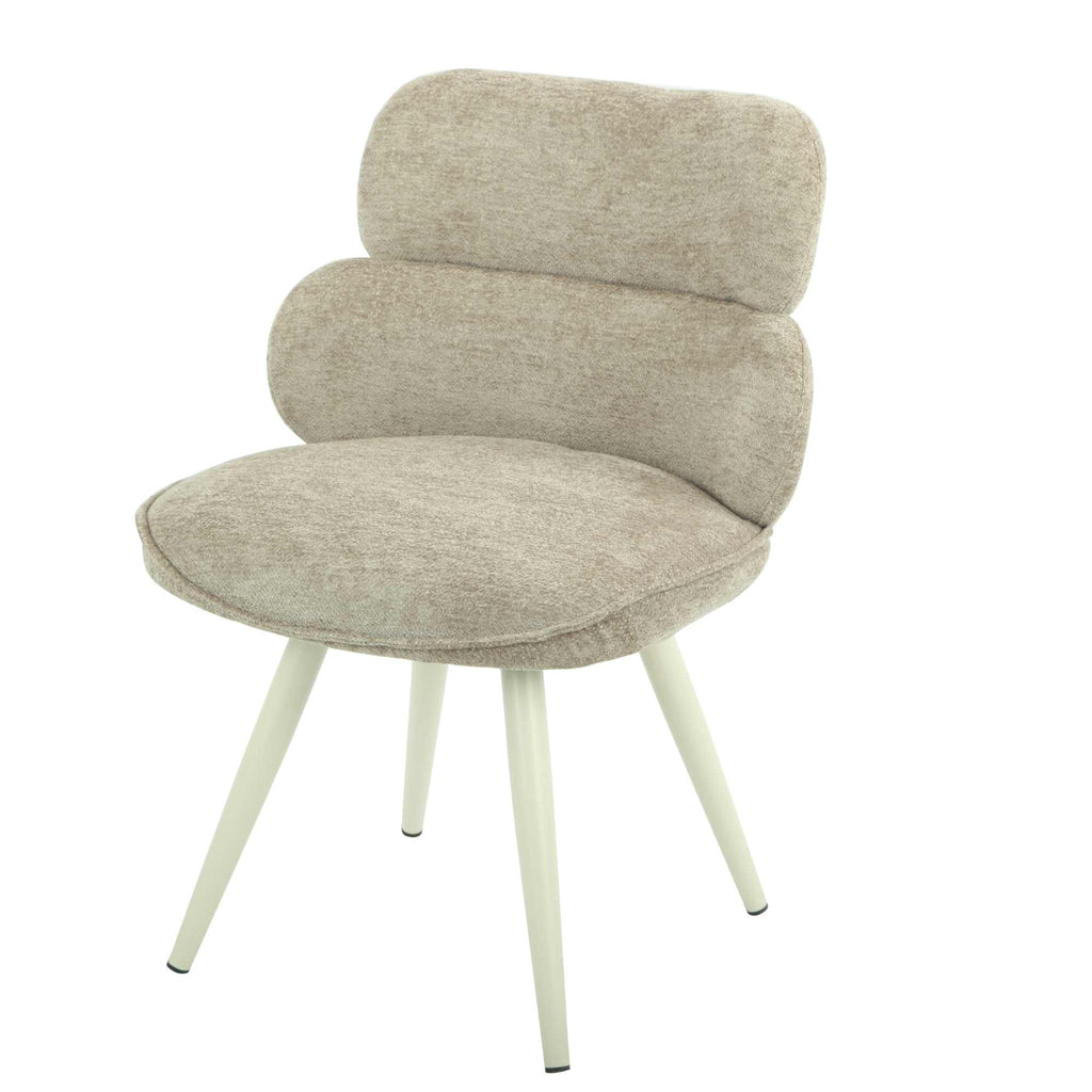 Esszimmerstuhl Abby Taupe – 57x58,5x80 cm Polsterstuhl mit Rückenlehne & schlanken Beinen