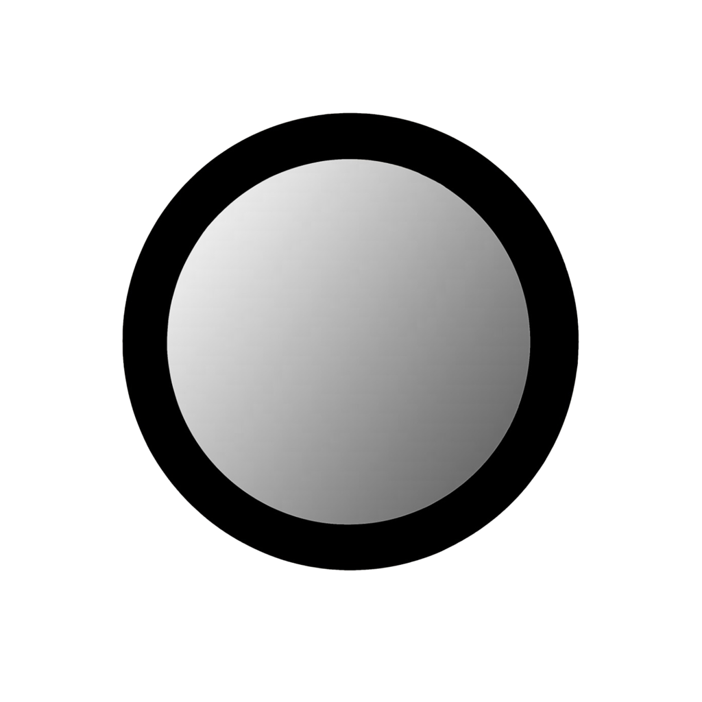 Runder Spiegel Lumo – Mangoholz mit schwarzer Lackierung, Ø80 cm, modernes Wanddekor