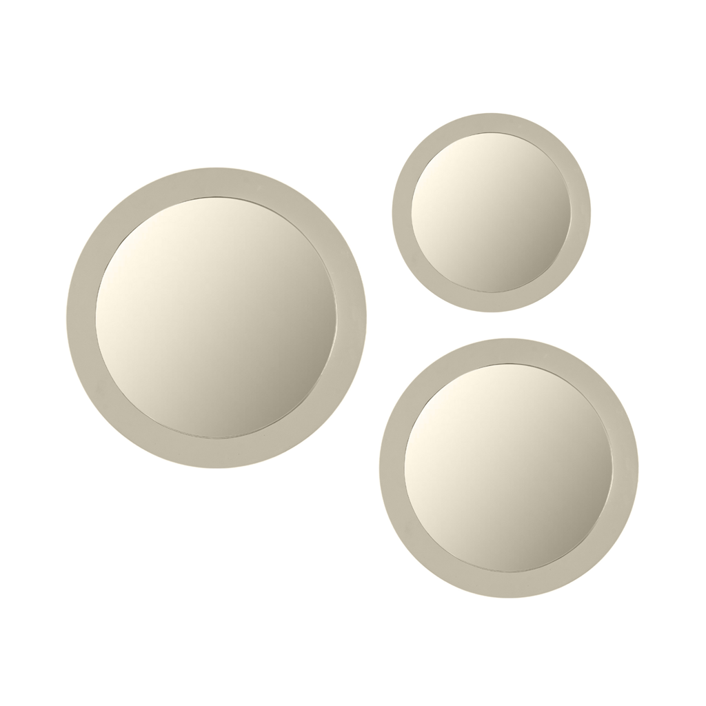 Runder Spiegel Lumo – Mangoholz, sandfarben, 40 x 3 x 40 cm, modernes Design