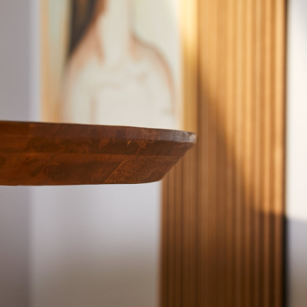 Esstisch Jacky Natur – Massives Mangoholz, Oval, Swiss Edge 160x90 cm