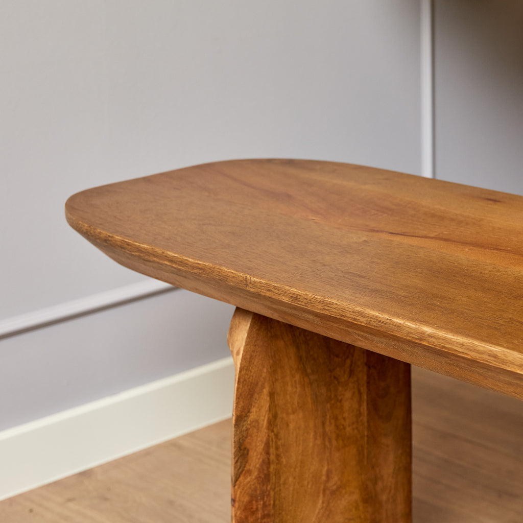 Sitzbank TeyTey – Massives Mangoholz, 220 x 38 x 45 cm, robuste Esszimmerbank