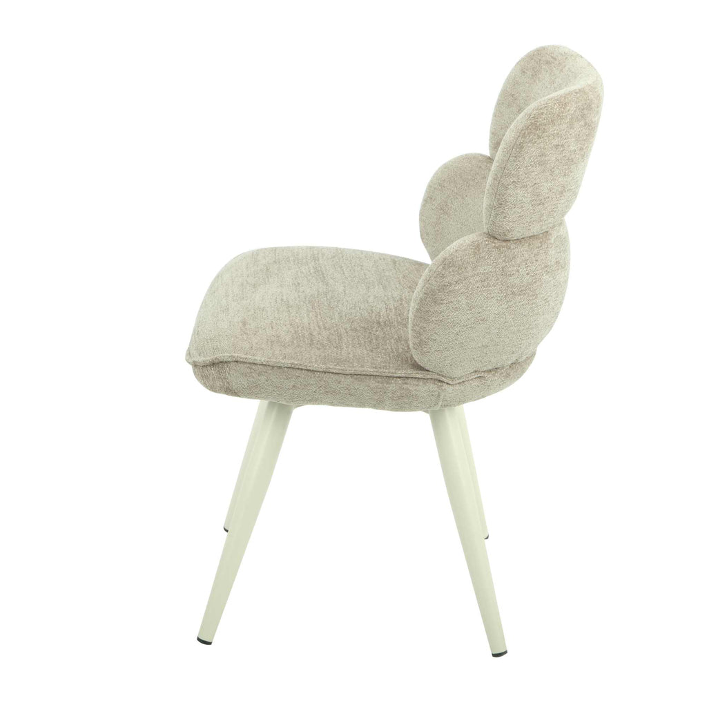 Esszimmerstuhl Abby Taupe – 57x58,5x80 cm Polsterstuhl mit Rückenlehne & schlanken Beinen