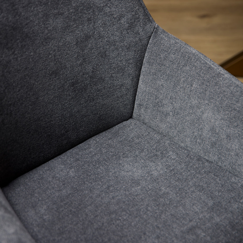 Esszimmerstuhl Mees drehbar Anthrazit – moderner Stoffstuhl mit Metallgestell, 2er Set, 57 x 62,5 x 86,5 cm