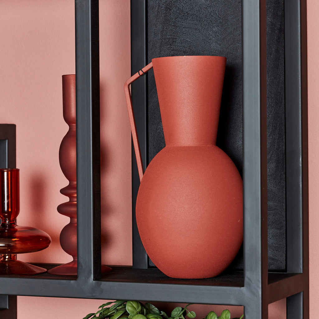 Wandregal Sydney – Regal aus schwarzem Mangoholz & Metallgestell, 75×16×75 cm, modernes Hängeregal im Industrial-Design