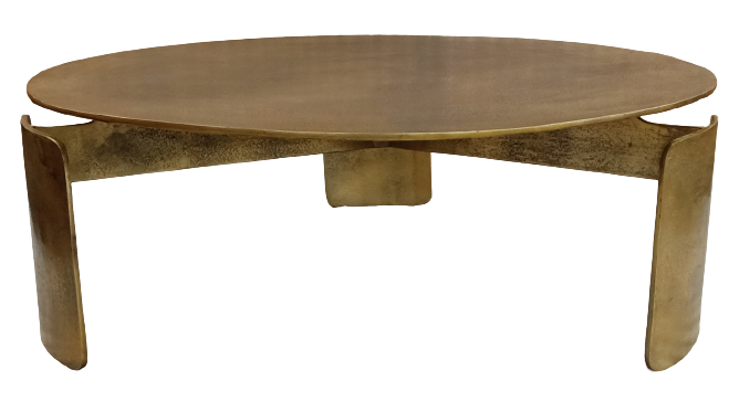 Couchtisch Darwin Rund Gold – Aluminium Tisch 90×90×28 cm mit luxuriösem goldenem Finish