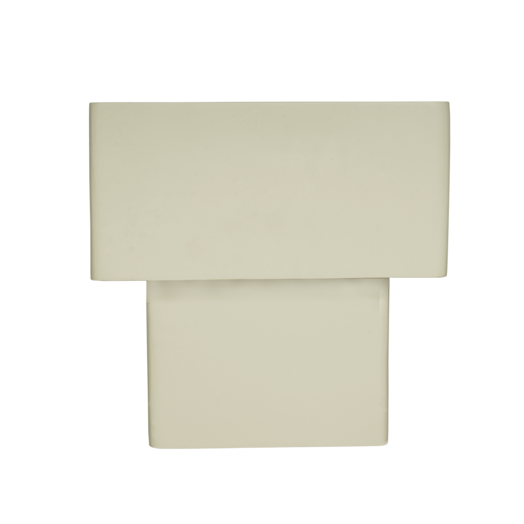 Couchtisch Saya 50x50x45 cm – quadratischer Wohnzimmertisch aus Mangoholz in Sandfarben mit modernem Block-Design