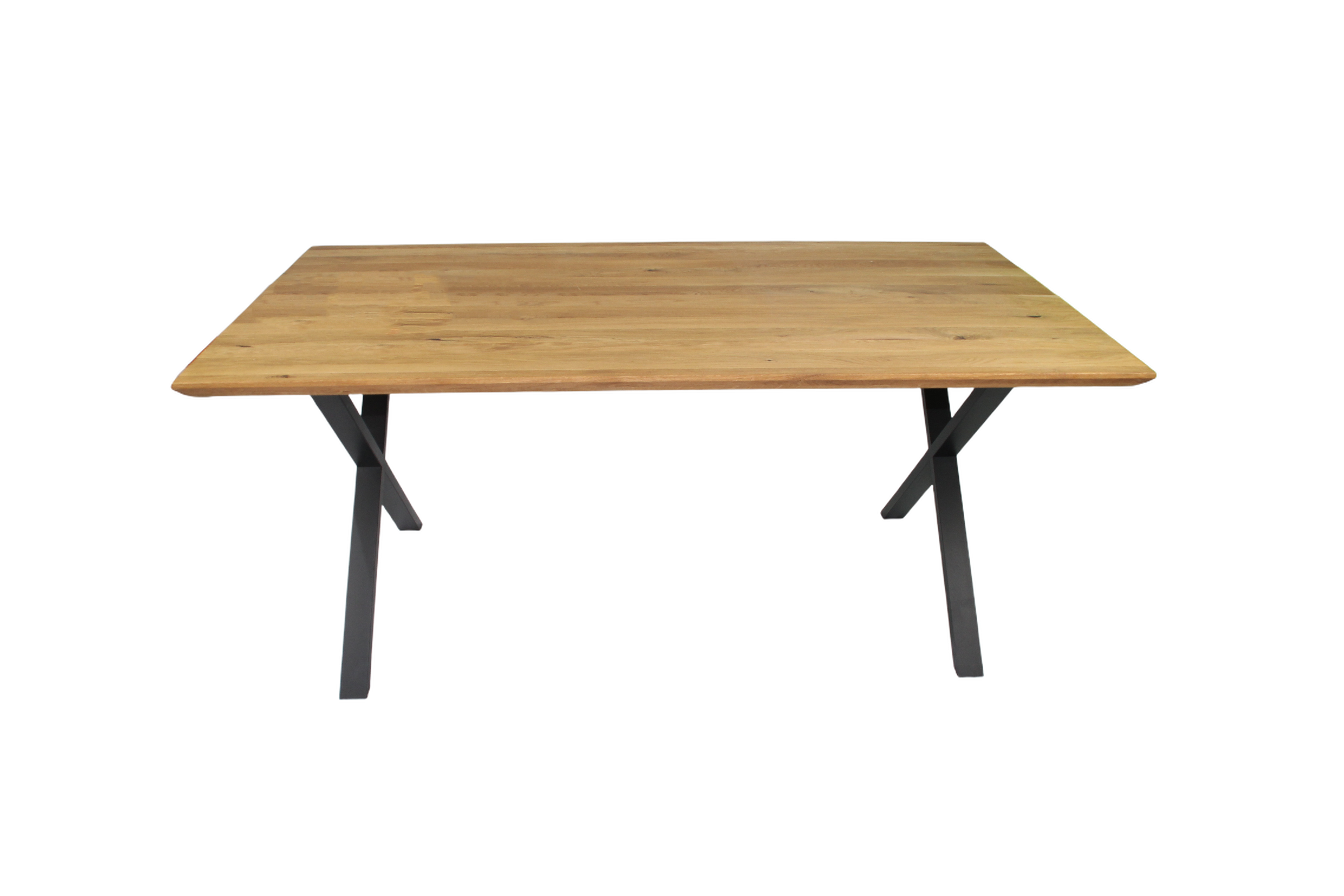 Eiche - Esstisch mit Schweizerkante - X Gestell  | Unikat