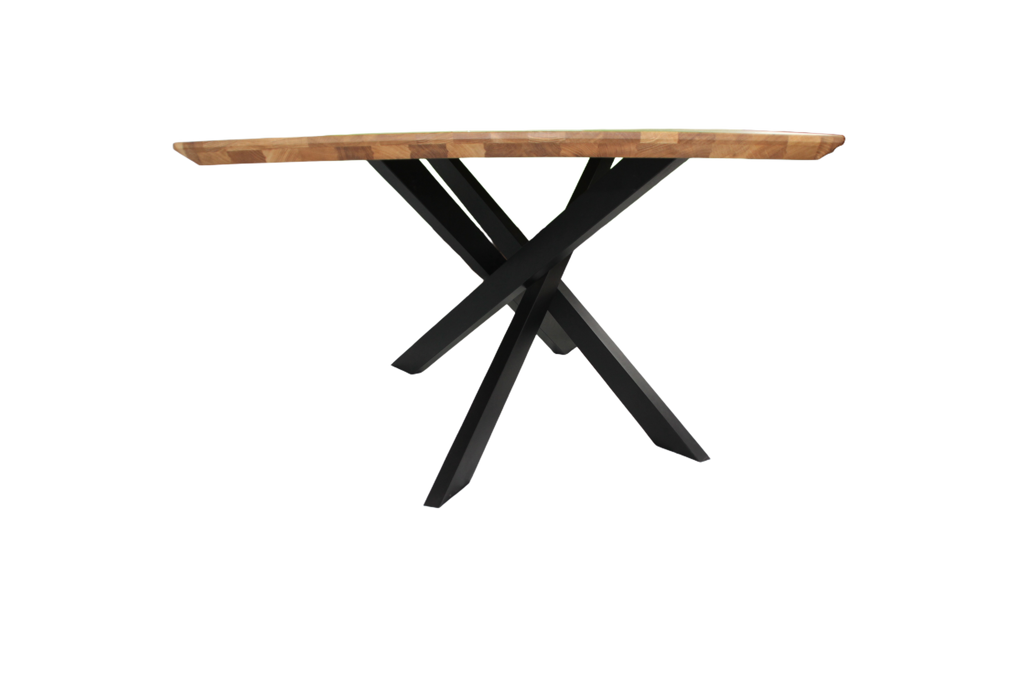 Eiche - Esstisch mit Schweizerkante - Stern Gestell  | Unikat