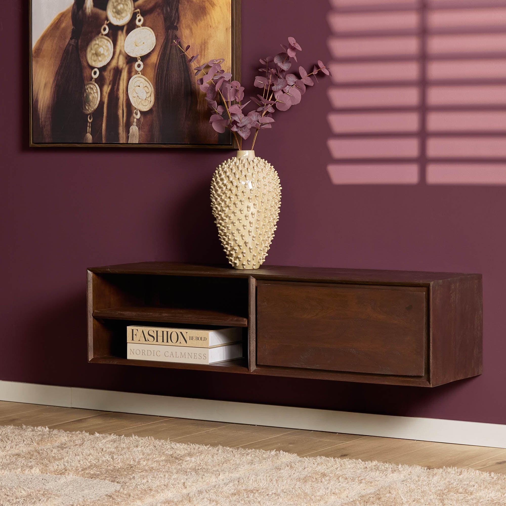 Schwebendes TV-Möbel Ambiance Braun | 120 cm