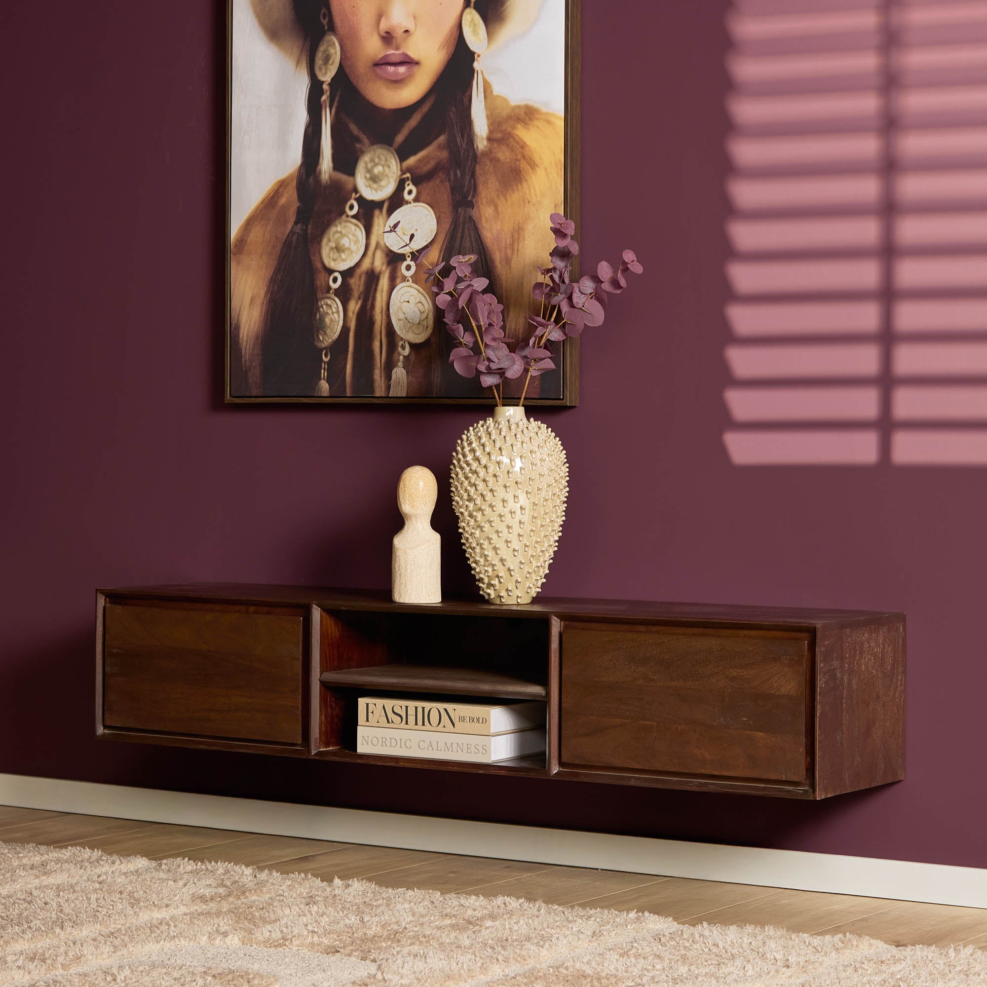 Schwebendes TV-Möbel Ambiance Braun| 160 cm