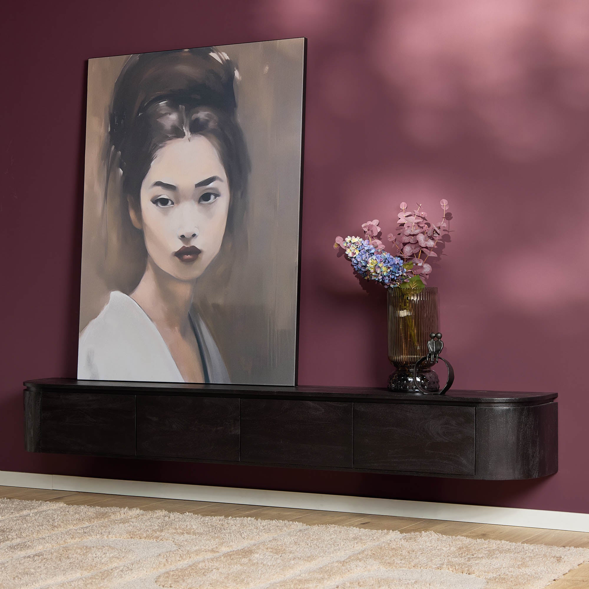 TV-Möbel Excellent Schwarz | 240 cm