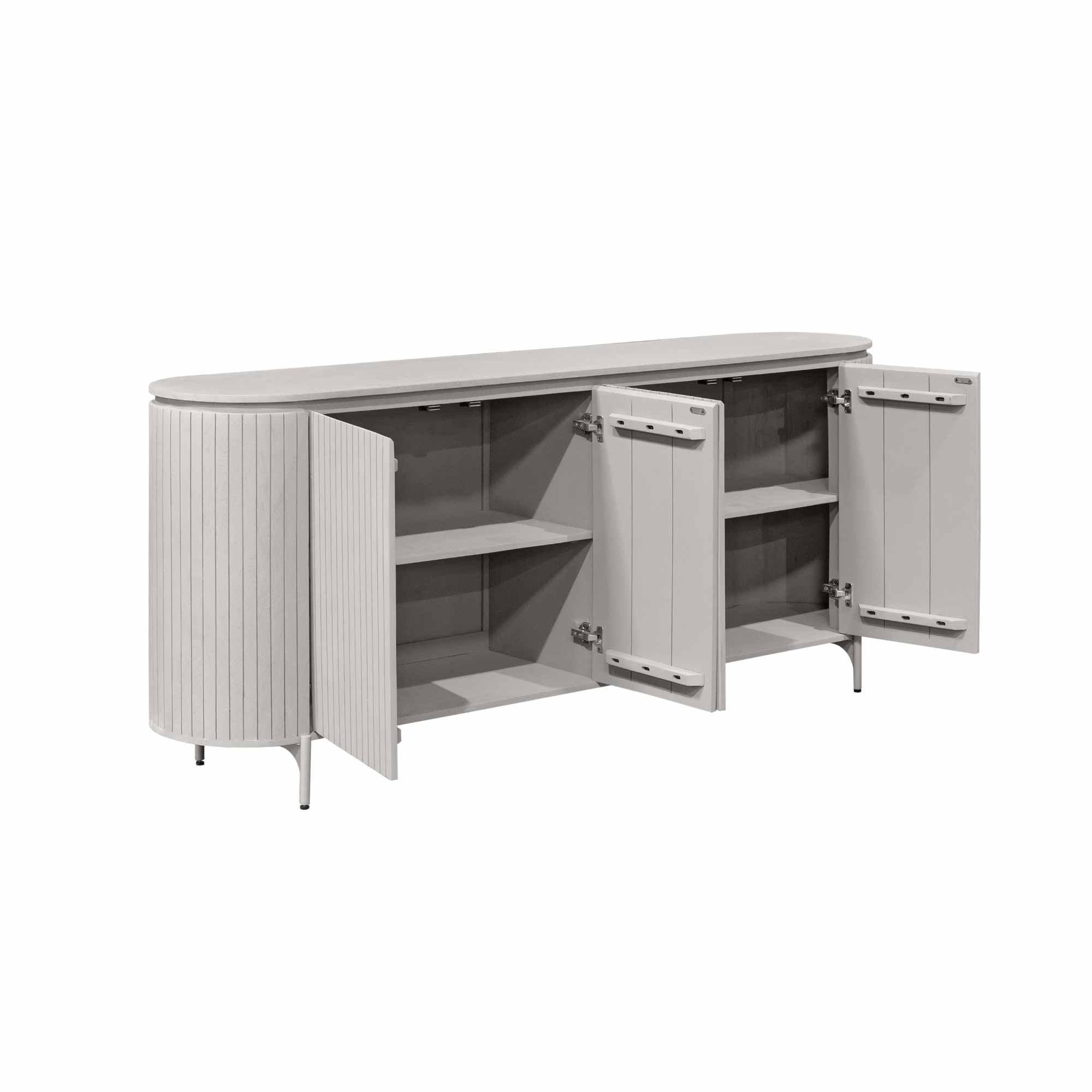 Sideboard Sole – Modernes Dressoir mit vertikalen Lamellen & 4 Türen, 210 x 45 x 90 cm