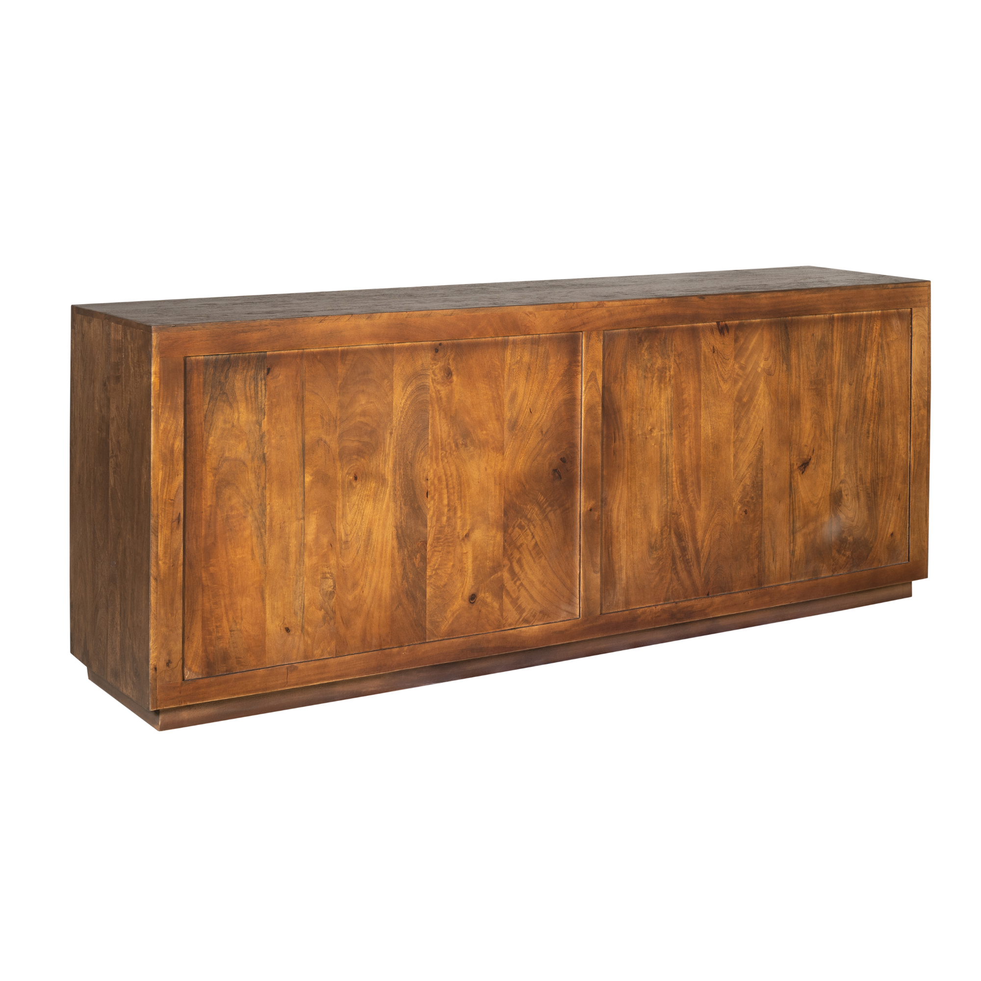 Sideboard Bali Braun 200x45x80 cm – Mangoholz Kommode mit Push-to-Open Türen & viel Stauraum