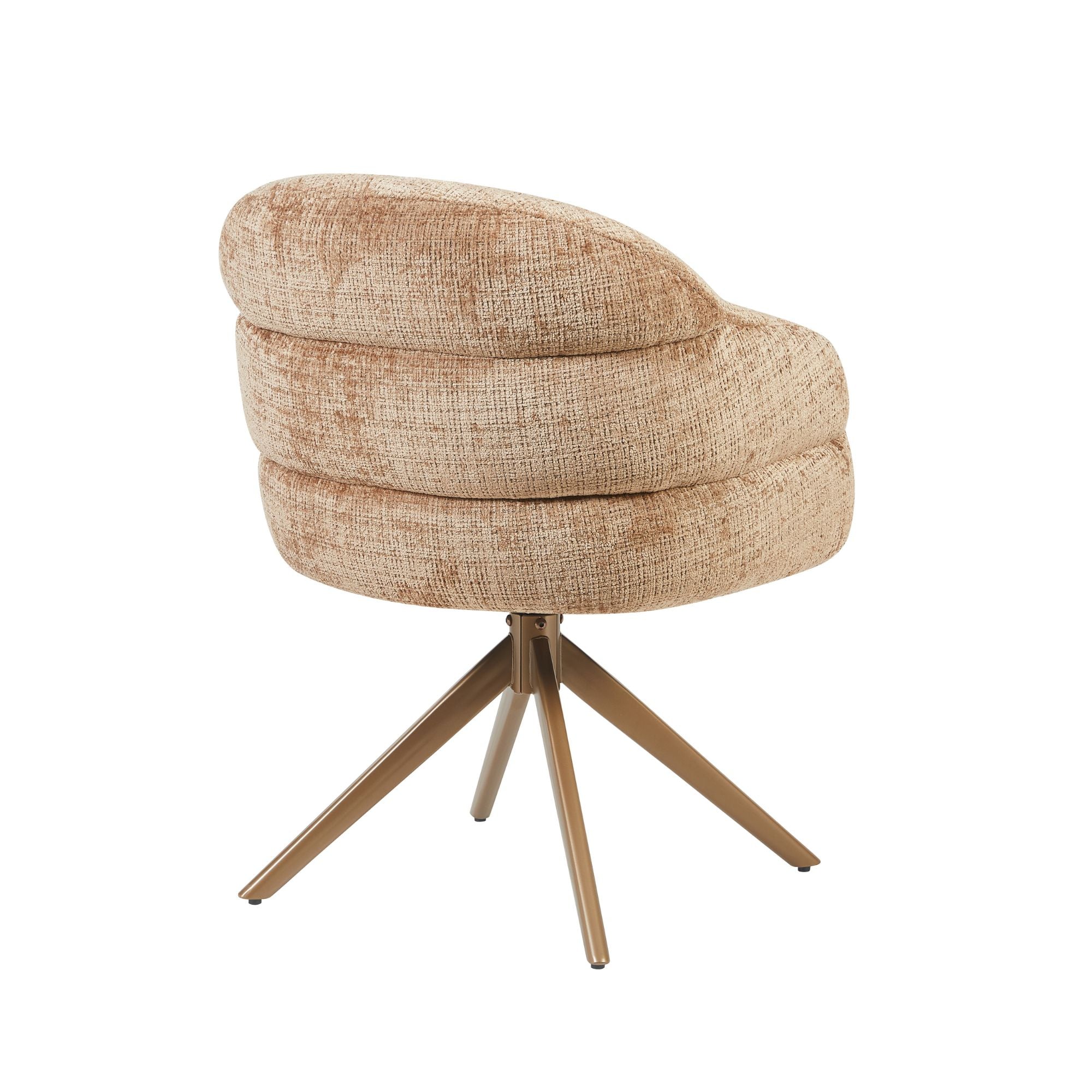 Esszimmerstuhl Bella (2er-Set) | Zimt | Fuß Bronze | Mit Armlehne