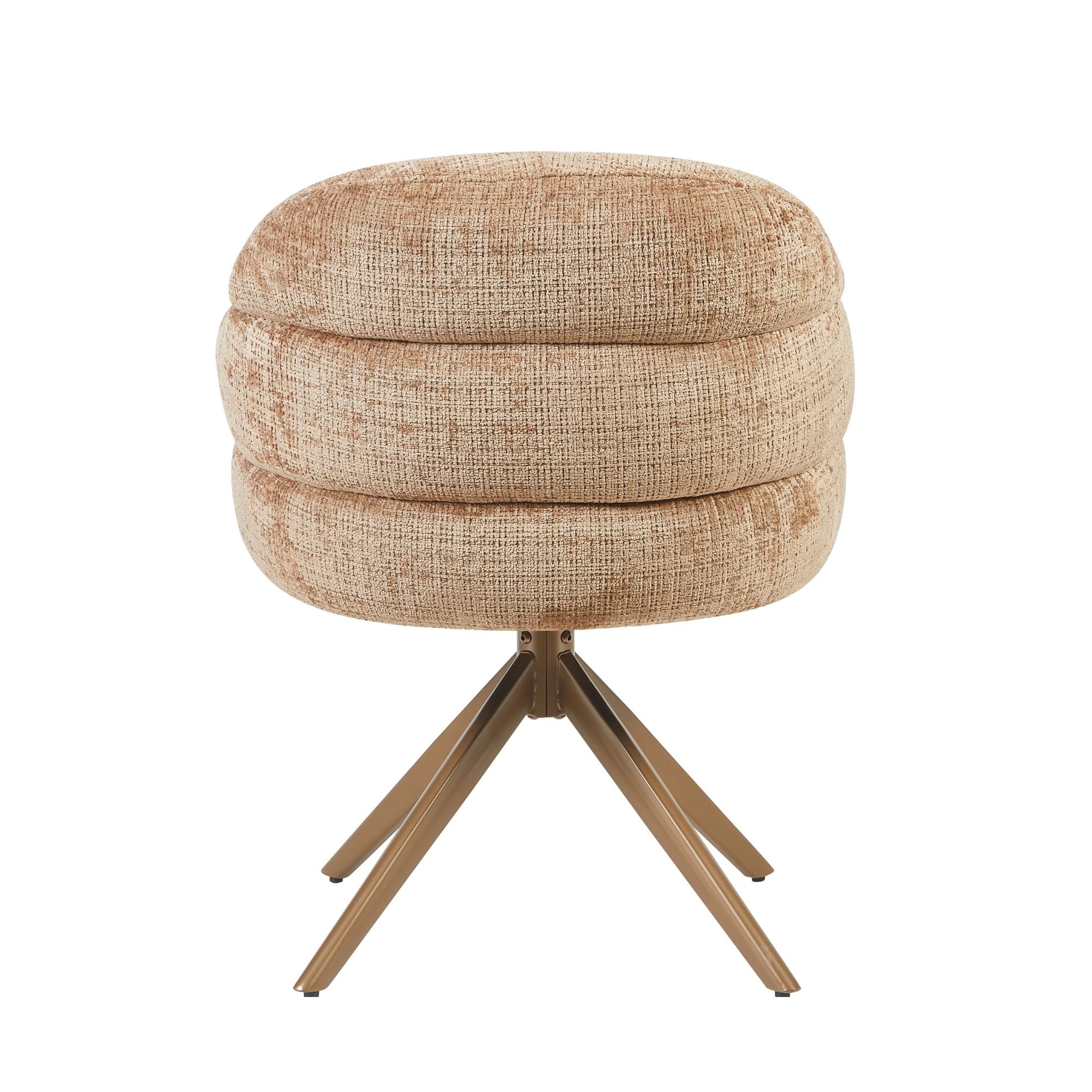 Esszimmerstuhl Bella (2er-Set) | Zimt | Fuß Bronze | Mit Armlehne