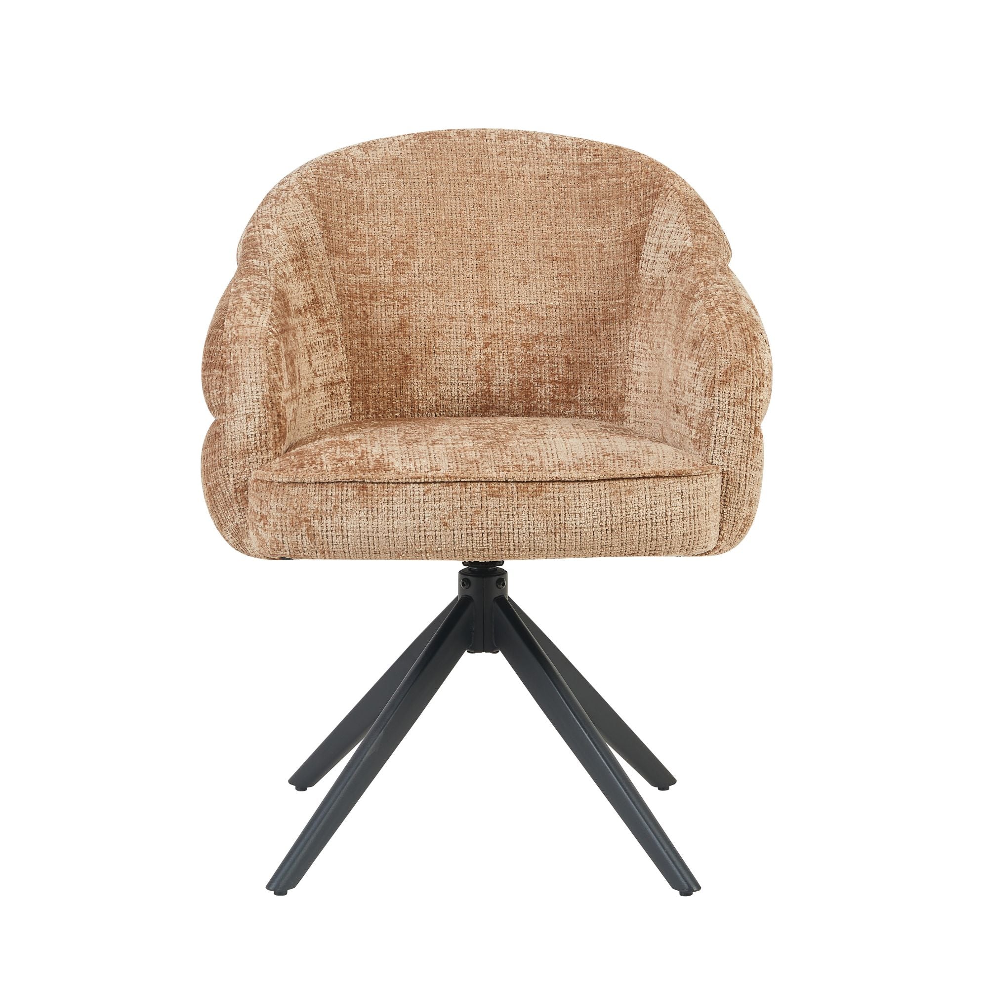 Esszimmerstuhl Bella (2er-Set)| Zimt | Fuß Schwarz |  Mit Armlehne