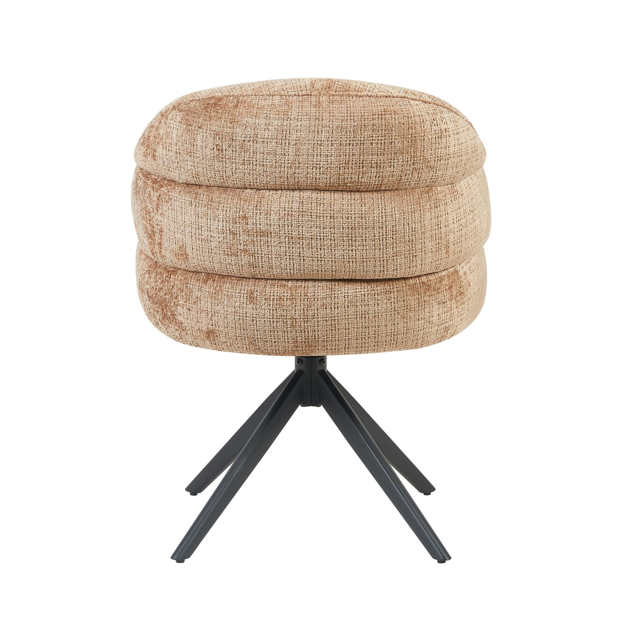 Esszimmerstuhl Bella (2er-Set)| Zimt | Fuß Schwarz |  Mit Armlehne